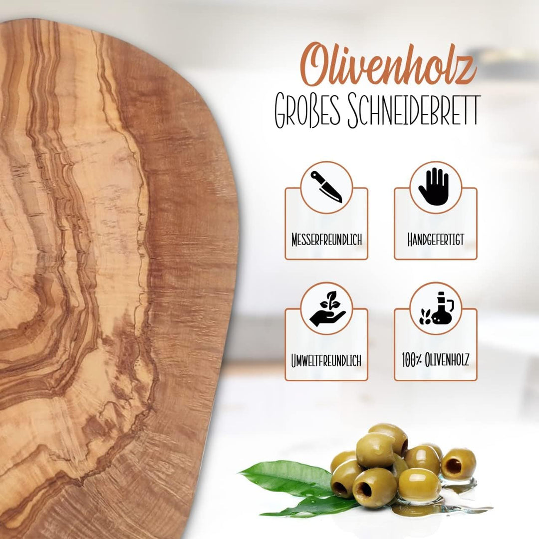 Brett aus Olivenholz, Olivenholzbrett Schneidebrett, Holzbrett, Frühstücksbrett, Steakbrett, Natursc
