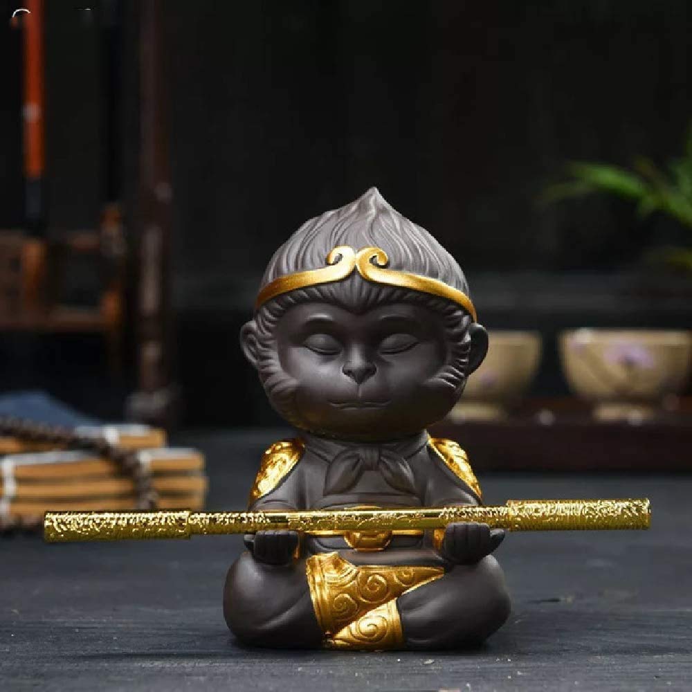 Chinesisches lila Ton Kung Fu Tee Haustier Set Monkey King TeaPet für Zuhause Teetablett Dekoration,