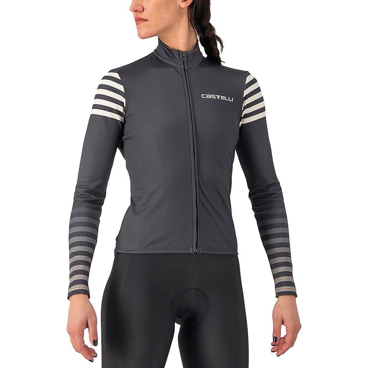 CASTELLI Damen Autunno Ls Jersey Sweatshirt XS Dark Gray/Chalk, XS Dark Gray/Chalk