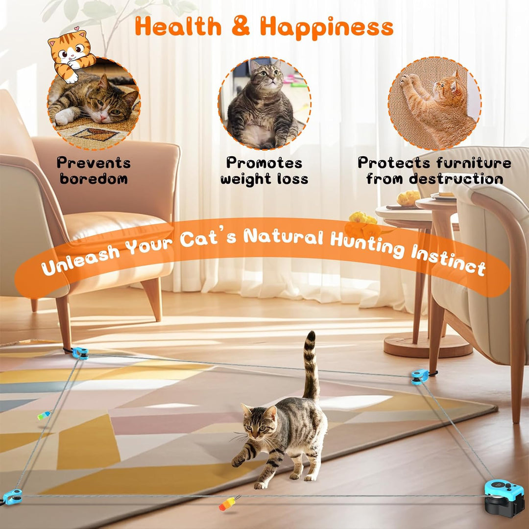 ITSHINY Katzenspielzeug Elektrisch, Katzenspielzeug Selbstbeschäftigung mit anpassbaren Laufwegen,US