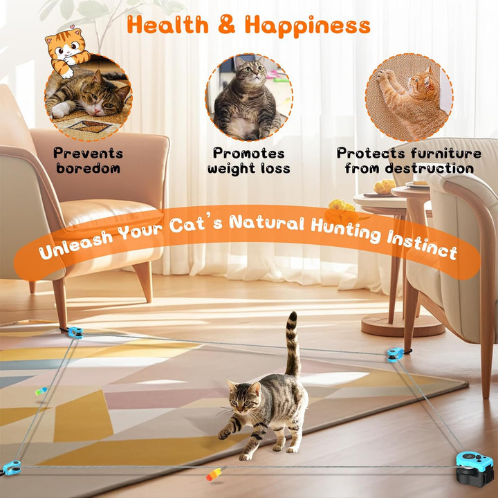 ITSHINY Katzenspielzeug Elektrisch, Katzenspielzeug Selbstbeschäftigung mit anpassbaren Laufwegen,US