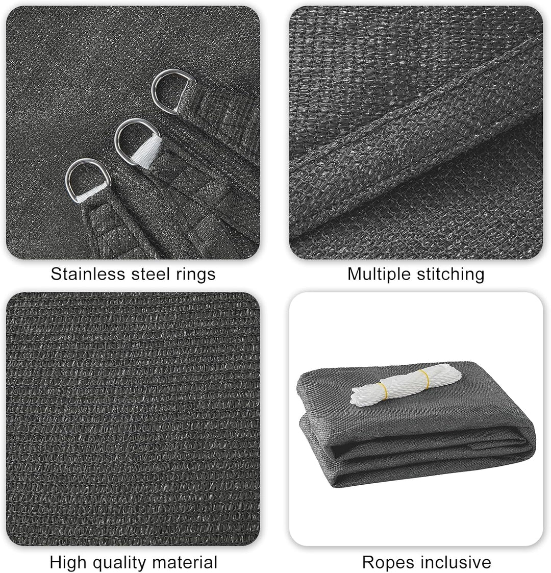 HAIKUS Sonnensegel 3x3 m Quadratisch, Premium HDPE UV Schutz Sonnenschutz Atmungsaktiv Wetterbeständ