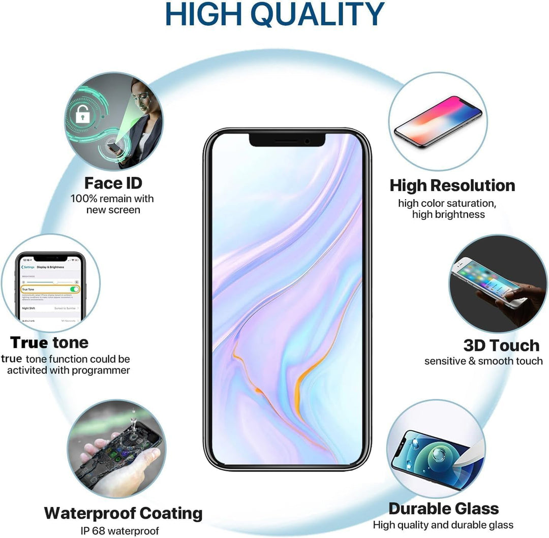 Hoonyer Display für iPhone 11 Pro, iPhone LCD Bildschirm Ersatz Digitizer Assembly mit 3D Touch, Fac