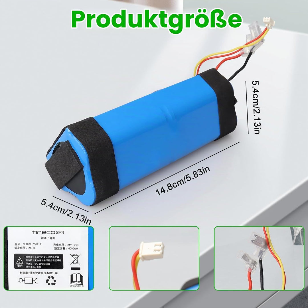 4000mAh Ersatzbatterie Kompatibel mit Tineco iFloor 3, Floor One S3, Floor One S3 Brise Cordless Nas
