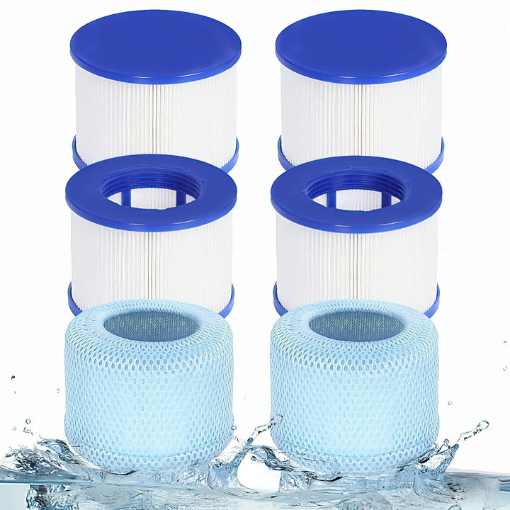 Ersatz Whirlpool Filter für Aufblasbares Spa, Pool Filterkartuschen mit Schutznetze für Aquaparx, In