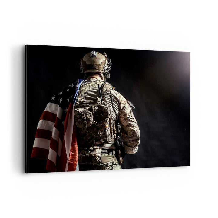 Bilder auf Leinwand 100x70cm Leinwandbild mit Rahmen Soldat Armee Gross Wanddeko Bild Schlafzimmer K