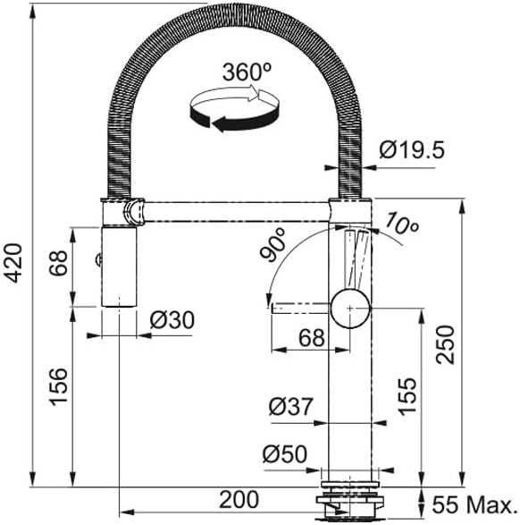 Franke PESCARA L SEMI-PRO 115.0472.960 Spültischarmatur, Edelstahl