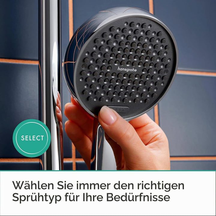 hansgrohe Activera Select S - Duschset mit Duschkopf wassersparend (EcoSmart, 2 Strahlarten), Duschs