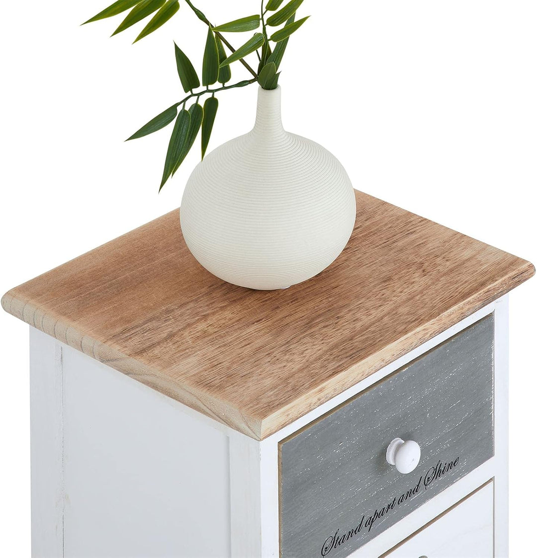 CARO-Möbel Kommode Salva Schubladenschrank Standregal Aufbewahrungsregal in weiss, Shabby Chic Vinta