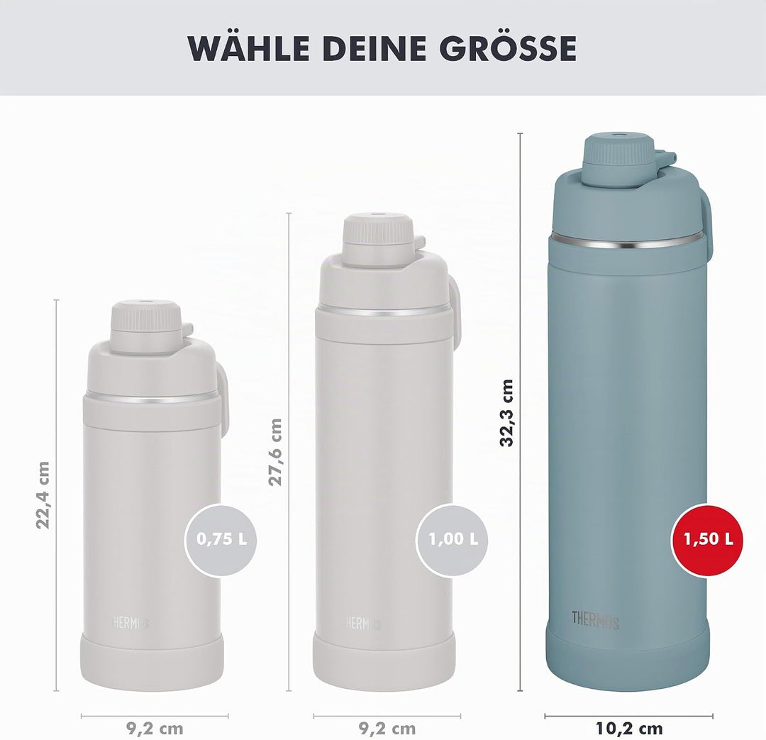 THERMOS ULTRALIGHT MAX Isolierflasche 1,50 l, 24 h kalt, tourmaline mat Tourmaline Mat 1500 ml, Tour