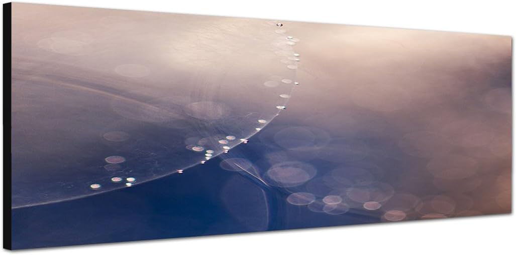 Paul Sinus Art Panoramabild auf Leinwand und Keilrahmen 150x50cm Nebel Licht verschwommen abstrakt