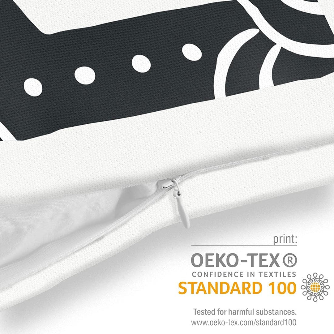 VOID E Buchstaben Natur Kissenbezug 60x60 Kissenhülle Kissen Sofakissen Dekokissen wetterfest Outdoo