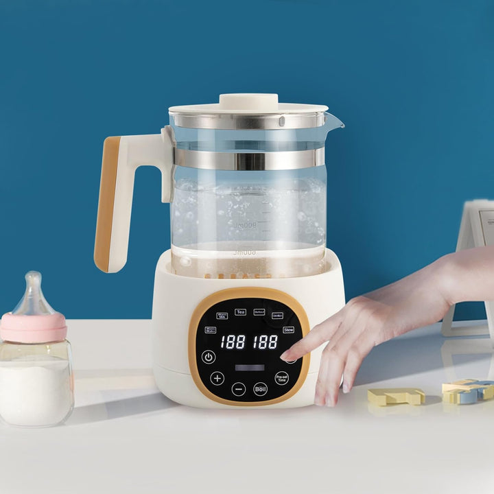 Flaschenwärmer Baby 1.3L Edelstahl Flaschenzubereiter mit Nachtlicht &amp; Anti-Trockenbrandschutz, 37-9