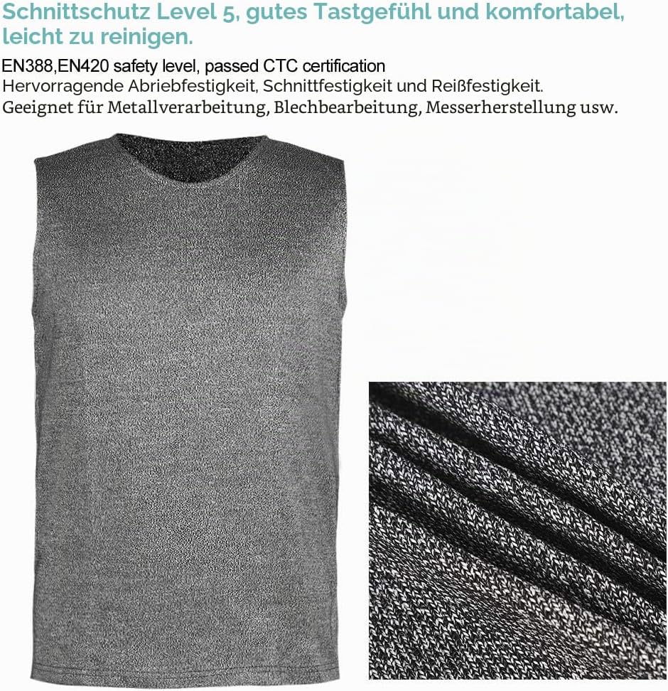 Stufe 5 Schutzweste Schnittfest Robuste Messersichere Rundhalsweste Sicherheitszubehör Schnittfeste