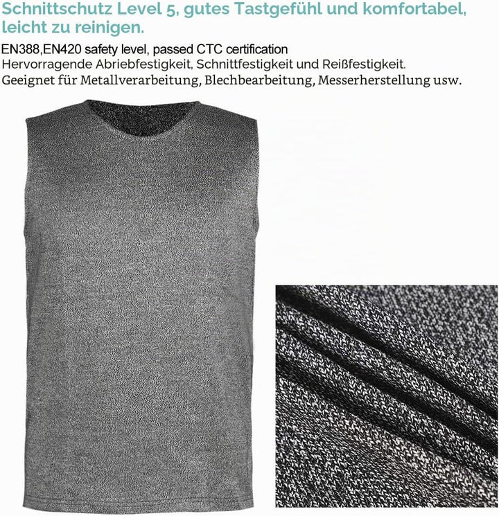 Stufe 5 Schutzweste Schnittfest Robuste Messersichere Rundhalsweste Sicherheitszubehör Schnittfeste