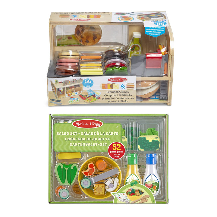 Melissa & Doug 41650 Sandwichzähler aus Holz | Vorspielen | Essen Spielen | ab 3 Jahren | Geschenk f