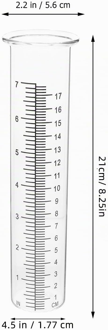 Toddmomy Regenmesser Ersatzglas, Niederschlagsmesser Messzylinder mit Skala, Frostsicherer Zylinder