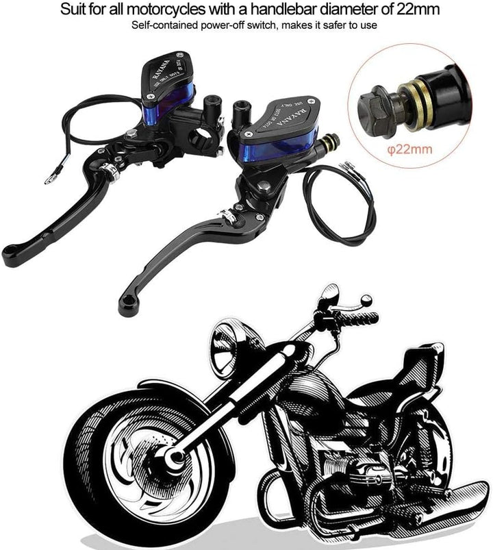 KIMISS Motorrad Bremskupplungspumpe, 22mm Universal Motorrad CNC Rollenverstellung Hydraulische Brem