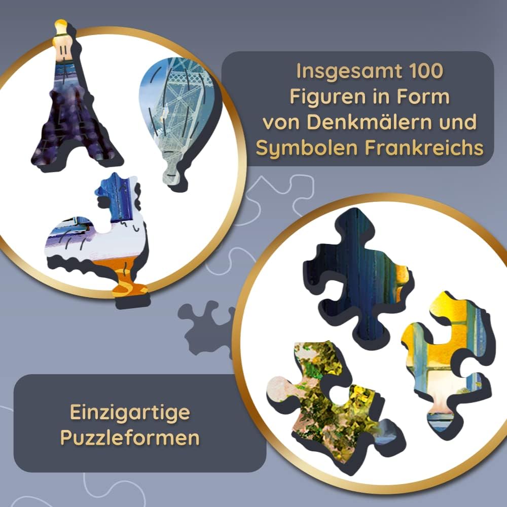 Trefl TR20142 1000 Teile, Wood Craft, unregelmässige Formen, 100 Figuren Denkmäler und Symbole, mode