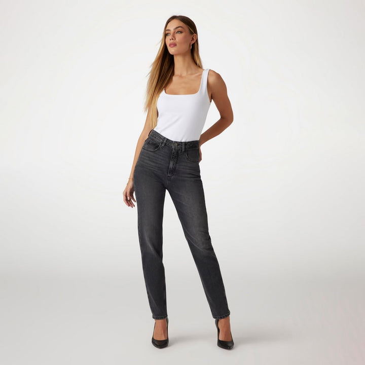 GUESS Damen Mom Jeans, Authentic Grey