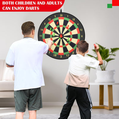 Doloowee 29 Zoll Dartscheibe Kinder 74cm, Kinder Spielzeug Doppelseitige Dartscheibe mit 20 klettbal