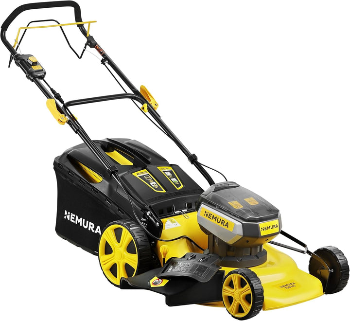 Nemura Akku-Rasenmäher 80V (2 x 4 V) - Schnitt 46 cm - Bis zu 500 m2 - Mulchfunktion - Lieferung mit