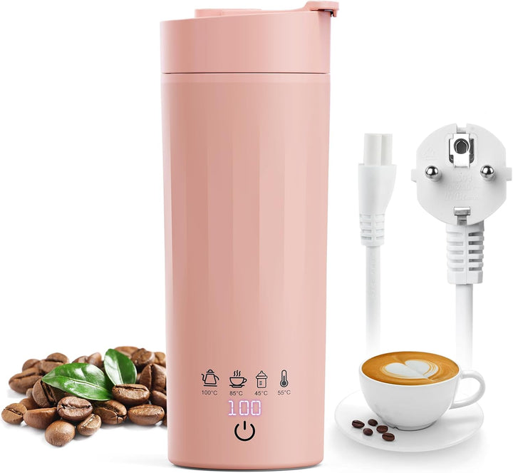 Flintronic Reise Elektrisch Wasserkocher, 475ML Electric Kettle, 220 V/ 300W Thermoskanne, 304 Stain