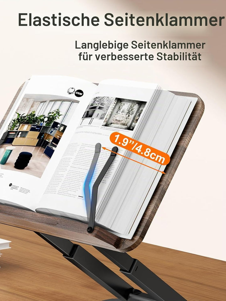Tounee Buchständer, Teleskop-Buchhalterständer, höhenverstellbar, ausziehbares Design, ergonomischer