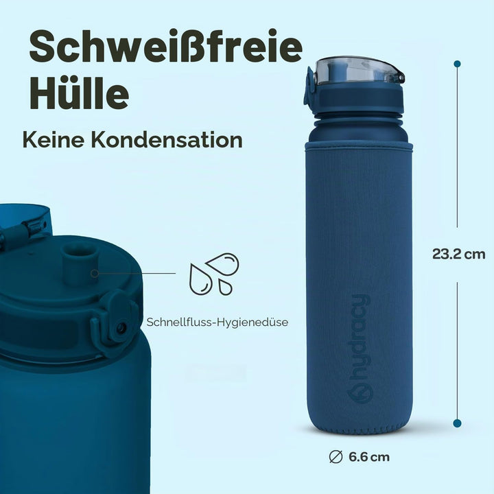 Hydracy Trinkflasche mit Fruchteinsatz - 500ml Wasserflasche - BPA-freie Trinkflasche mit Zeitmarkie