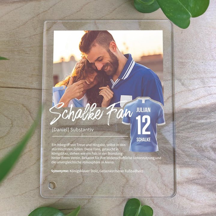 Schalke Geschenk personalisiert - Acryl Geschenk - Definition: Schalke Fan - Schalke Fanartikel, Sch