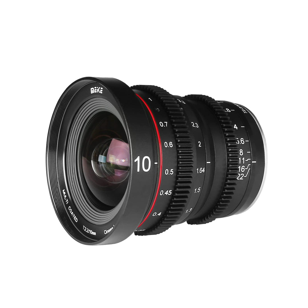 Meike 10mm T2.2 Grosse Blende Manueller Fokus Low Distortion 6K Mini Prime Cine Objektiv für Micro F