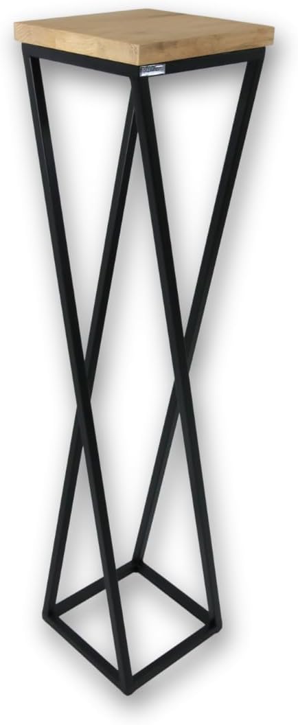 holz4home® Dekoständer 90 cm Gedrehte Streben I Eichenholz Natur Geölt I Blumenständer I Höhe: 90 cm