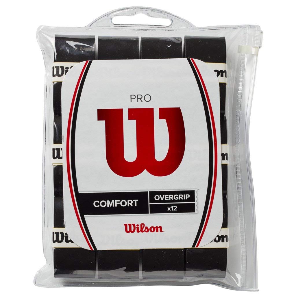 Wilson Pro Overgrip Comfort Tennis-Overgrip, Schwarz, 12 Stück