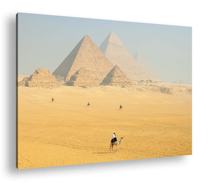 deyoli Pyramiden von Gizeh Format: 60x40 als Leinwandbild, Motiv fertig gerahmt auf Echtholzrahmen,