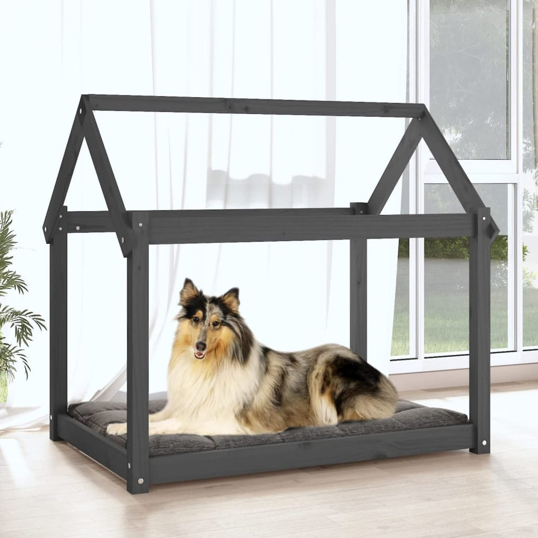 Tidyard Hundebett Hundekorb Hundesofa Massivholz Kiefer Grau 101x70x90 cm 101x70x90 cm Grau Massivho