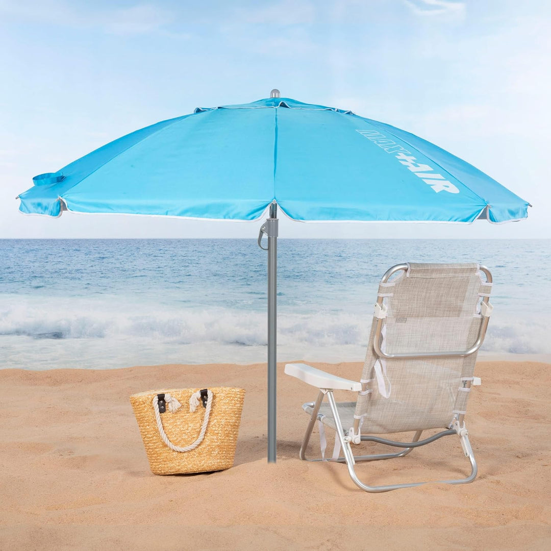 AKTIVE 62239 - Grosser Strandschirm Anti-Wind, Ultra Resistent, Kippstange, Inklusive Aufbewahrungst