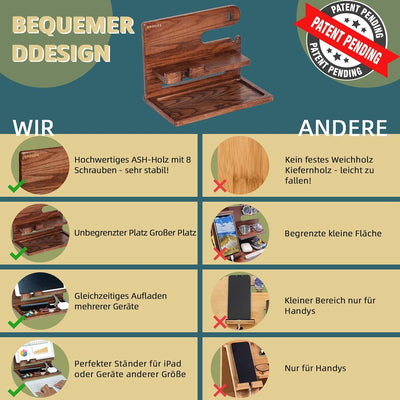 Weihnachtsgeschenke für Männer Schreibtisch Organizer Holz, Geschenke für Ihn Papa Bruder Weihnachte