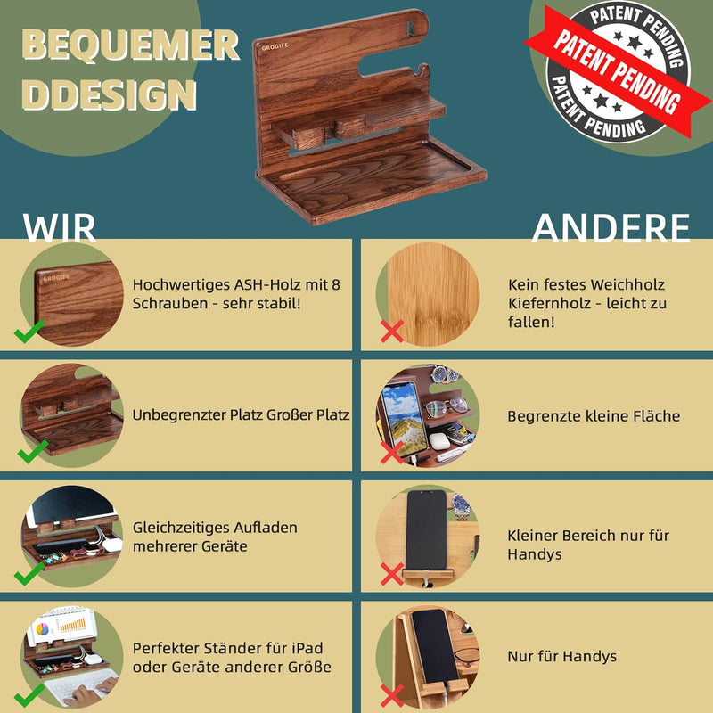 Weihnachtsgeschenke für Männer Schreibtisch Organizer Holz, Geschenke für Ihn Papa Bruder Weihnachte