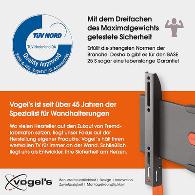 Vogel's BASE 25S schwenkbare TV Wandhalterung für 19-43 Zoll Fernseher, max. 20 kg, bis zu 120° Schw