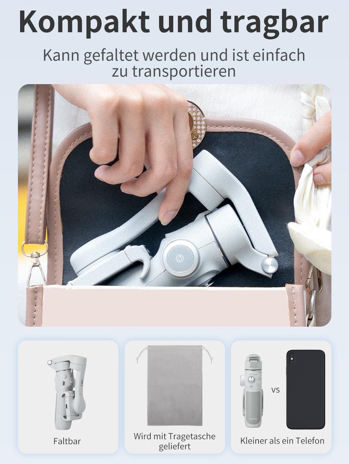 FeiyuTech [Offiziell] VB4 Smartphone-Gimbal, 3-Achsen Handy-Stabilisator, Vimble 4 Vlog-Gimbal für S
