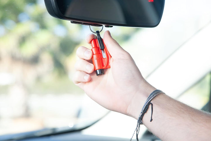 resqme 3er-Familienpack, das Originale Notfall-Schlüsselanhänger-Autoflucht-Werkzeug, 2-in-1 Sicherh