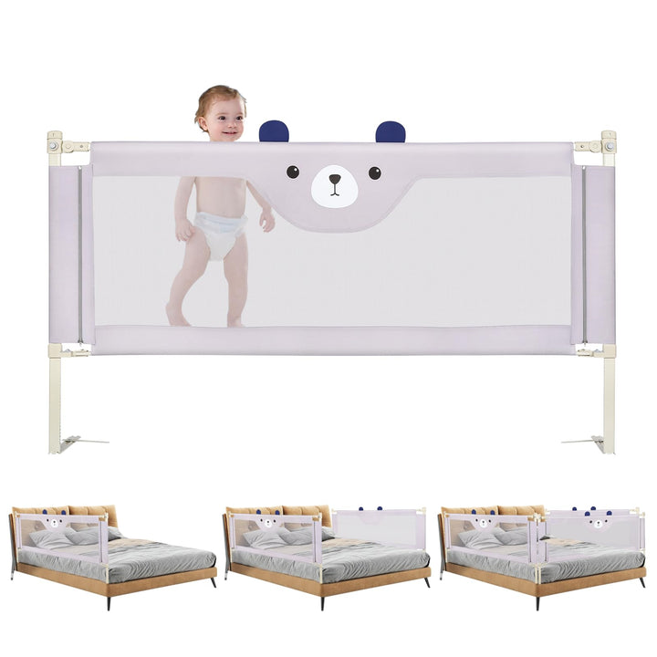 OHMG Bettgeländer,Sicherheitsgitter für Kinder,Sicherheitsgitter für Bett,höhenverstellbar,tragbar,B