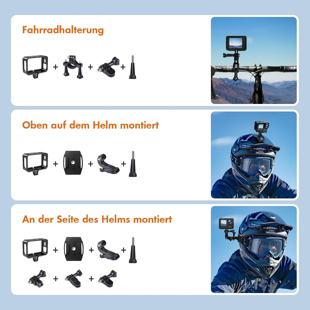 XTU Action Cam 4K30FPS 20MP Ultra HD 2,0 Zoll LCD Touchscreen 40M Unterwasserkamera mit 64GB U3 Spei