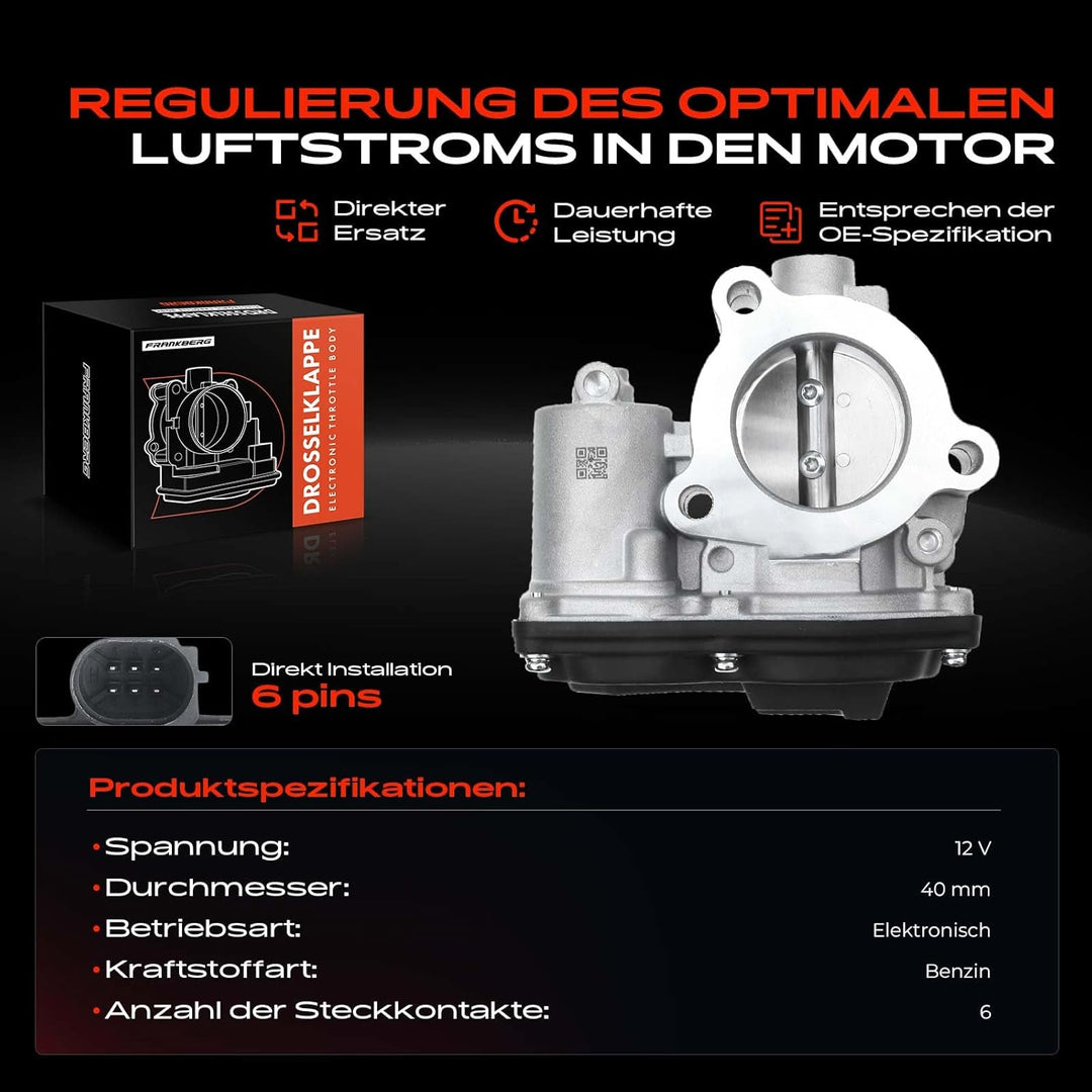 Frankberg 1x Drosselklappe Drosselklappenstutzen Kompatibel mit B-Max 2012-Heute C-Max II 2012-2019