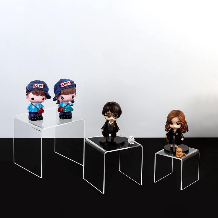 Boxalls 2 Set Acryl Display Risers, Klare Produktstände für Sammlungen, Schmuck Display Riser Regal