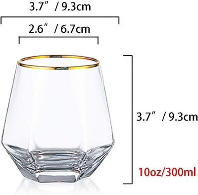 Diamond Whisky Glasses 2er-Set Gekipptes Scotchglas 300 Ml Whiskyglas Moderner Look Für Männer Fraue
