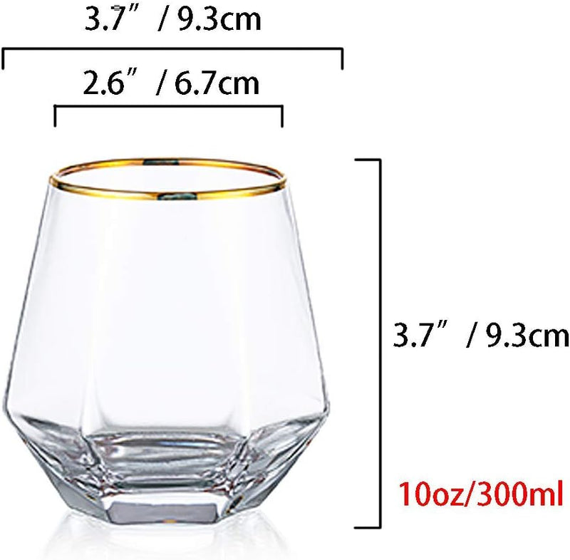 Diamond Whisky Glasses 2er-Set Gekipptes Scotchglas 300 Ml Whiskyglas Moderner Look Für Männer Fraue