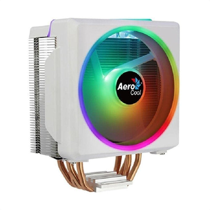 Aerocool CYLON4FW, ARGB CPU Kühler Weiss, TDP 145W, ARGB 12cm Lüfter, HCTT 4 Heatpipes, CYLON4FW