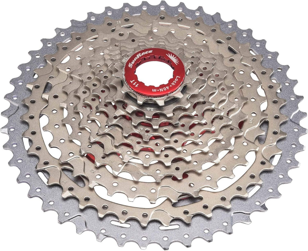 SunRace Unisex – Erwachsene Csmx3 Kassettenzahnkranz 10-fach Silber, 10-fach Silber