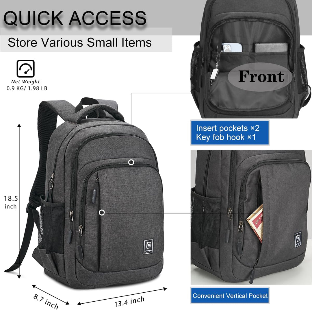 17.3 Zoll Laptop Schulrucksack Teenager Jungen und Mädchen, Rucksack Herren Gross mit Laptopfach Was